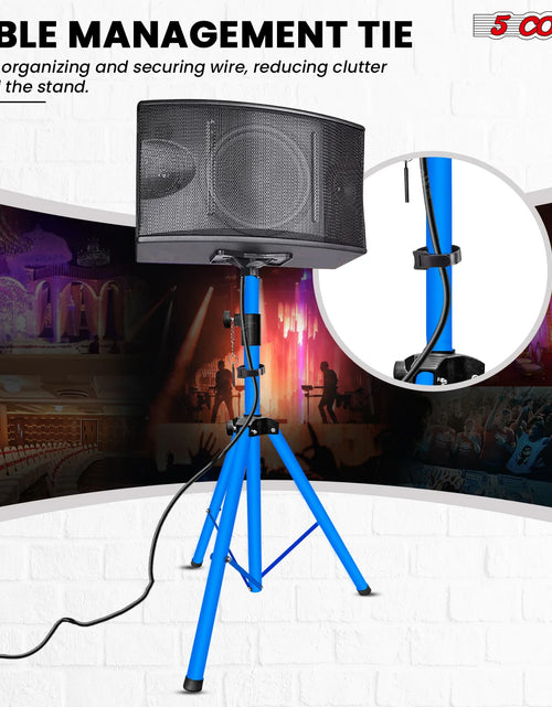 Load image into Gallery viewer, 5 Core Speaker Stand Tripod Floor Adjustable up to 48 Inch DJ Studio Monitor Stands Pole Mount Pair SKY BLUE
