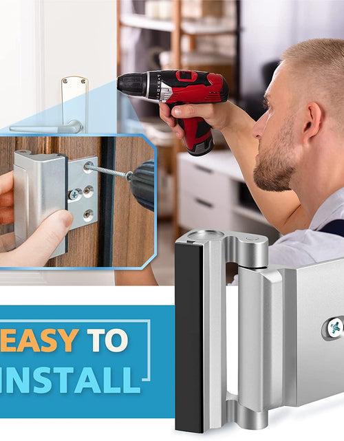 Load image into Gallery viewer, Home Security Door Reinforcement Lock - Upgraded Safety Childproof Locks Hardware for Inward Swinging Door , Extra Night Add a inside Withstands 800Lbs Deadbolt Latch , Guard Bedroom Patio
