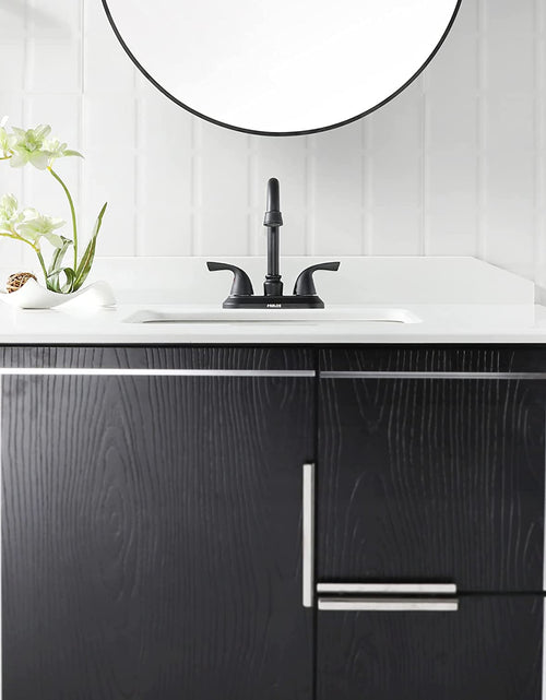 Load image into Gallery viewer, 2-Handle Bathroom Faucet with Metal Drain Assembly &amp; Supply Lines NSF Cupc Certified, Matte Black, 1359104
