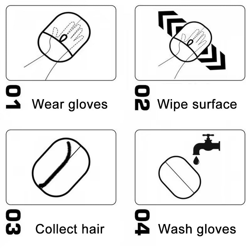 Furgone Duo Gloves – Double-Sided Electrostatic Pet Hair Removal & Grooming Gloves