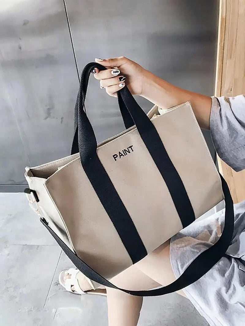 Large Capacity with Removable Bottom Canvas Tote Bag