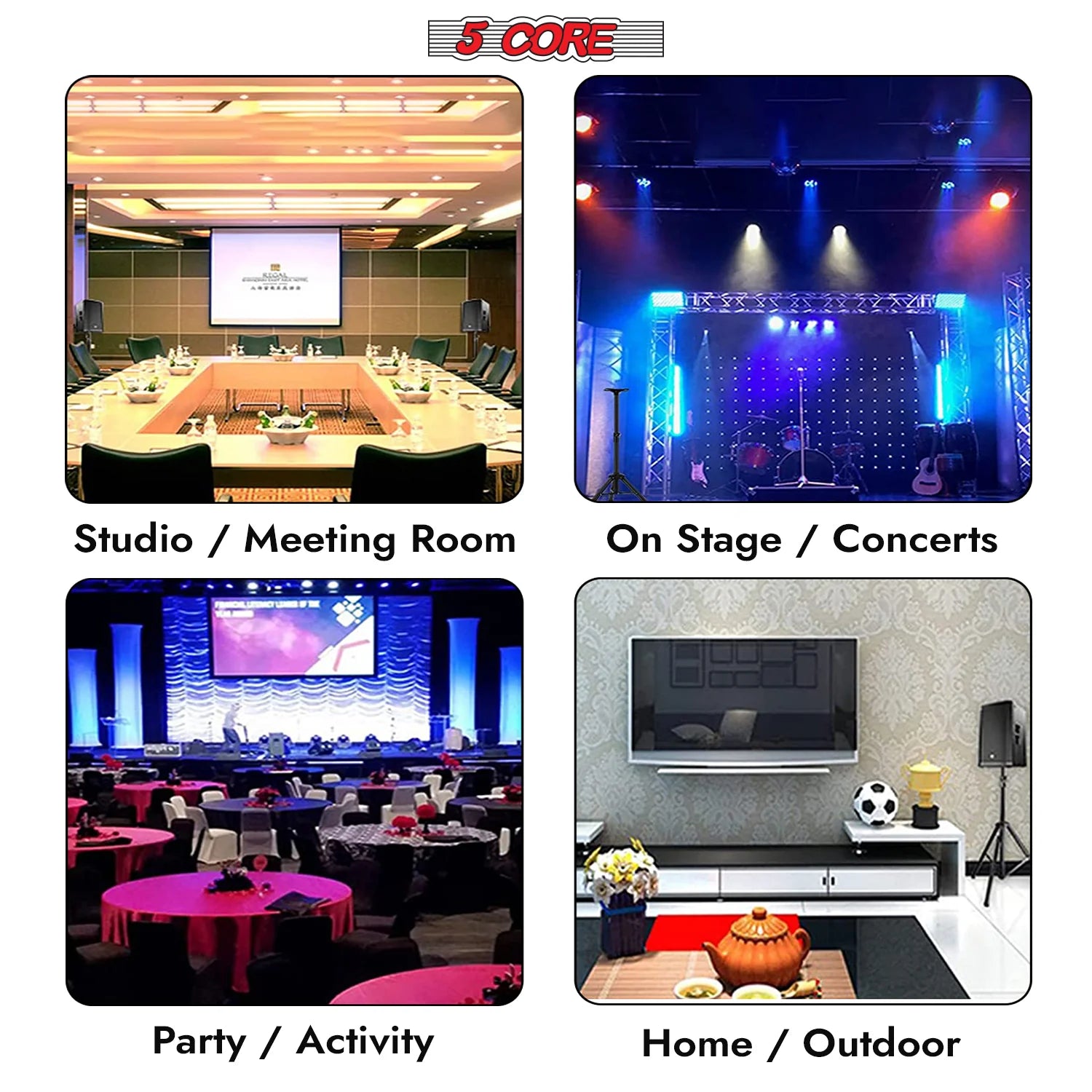 5Core Speaker Stand Tripod Tall Adjustable 72 Inch DJ Pole Mount Studio Monitor Stands Yellow 1 PK