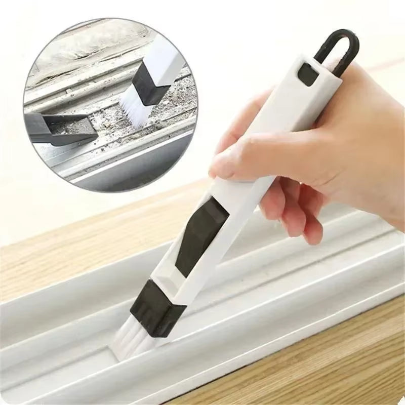Cleansweep Polished Window Track & Keyboard Brush – Nook & Cranny Dust Shovel for Effortless Cleaning