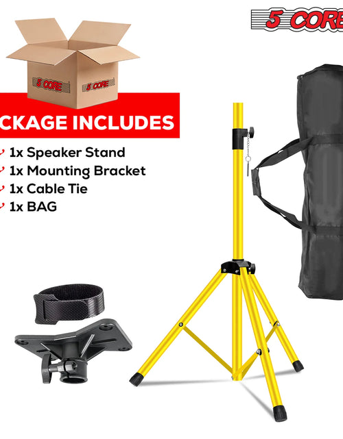 Load image into Gallery viewer, 5Core Speaker Stand Tripod Tall Adjustable 72 Inch DJ Pole Mount Studio Monitor Stands Yellow 1 PK
