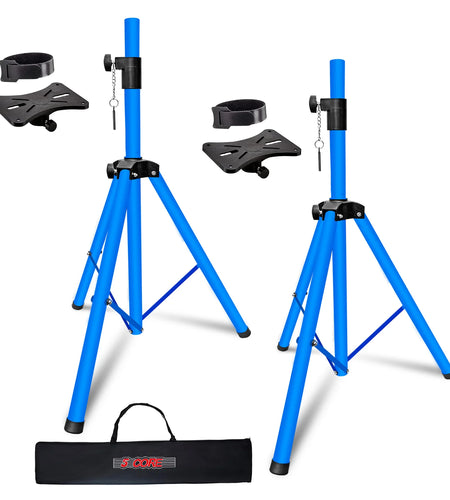 5 Core Speaker Stand Tripod Floor Adjustable up to 48 Inch DJ Studio Monitor Stands Pole Mount Pair SKY BLUE