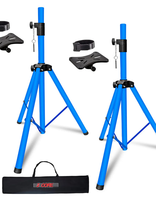 Load image into Gallery viewer, 5 Core Speaker Stand Tripod Floor Adjustable up to 48 Inch DJ Studio Monitor Stands Pole Mount Pair SKY BLUE
