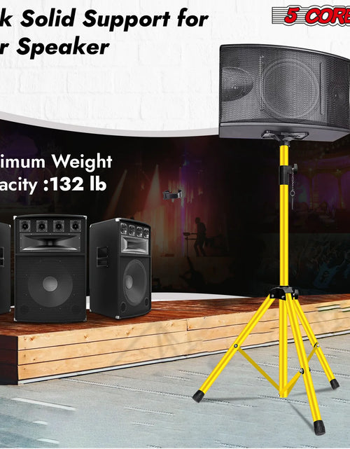 Load image into Gallery viewer, 5Core Speaker Stand Tripod Tall Adjustable 72 Inch DJ Pole Mount Studio Monitor Stands Yellow 1 PK
