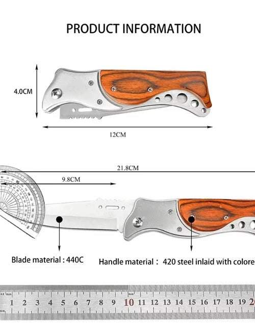 Load image into Gallery viewer, AK47 Tactical Folding Knife – Multi-Purpose Survival Blade with LED Light &amp; Nylon Sheath
