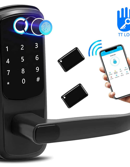 Load image into Gallery viewer, Smart Lock 5 in 1 Door Lock with Handle Biometric Technology Storage Memory Function TT LOCK APP Control
