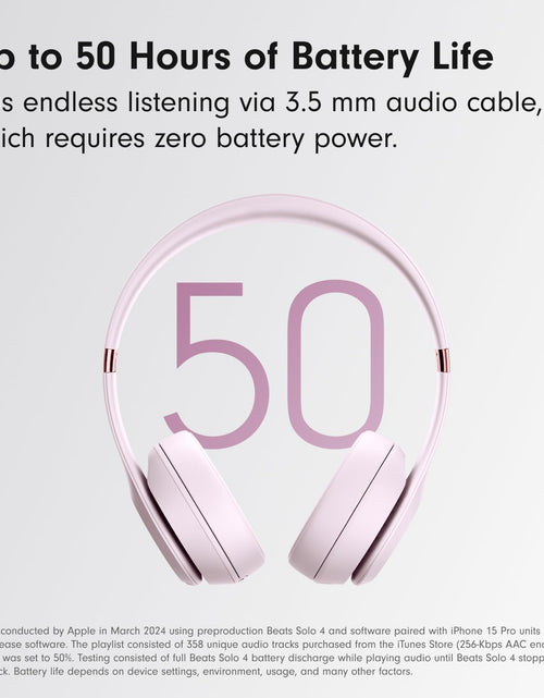 Load image into Gallery viewer, Beats Solo 4 - Wireless Bluetooth On-Ear Headphones, Apple &amp; Android Compatible, Up to 50 Hours of Battery Life - Cloud Pink
