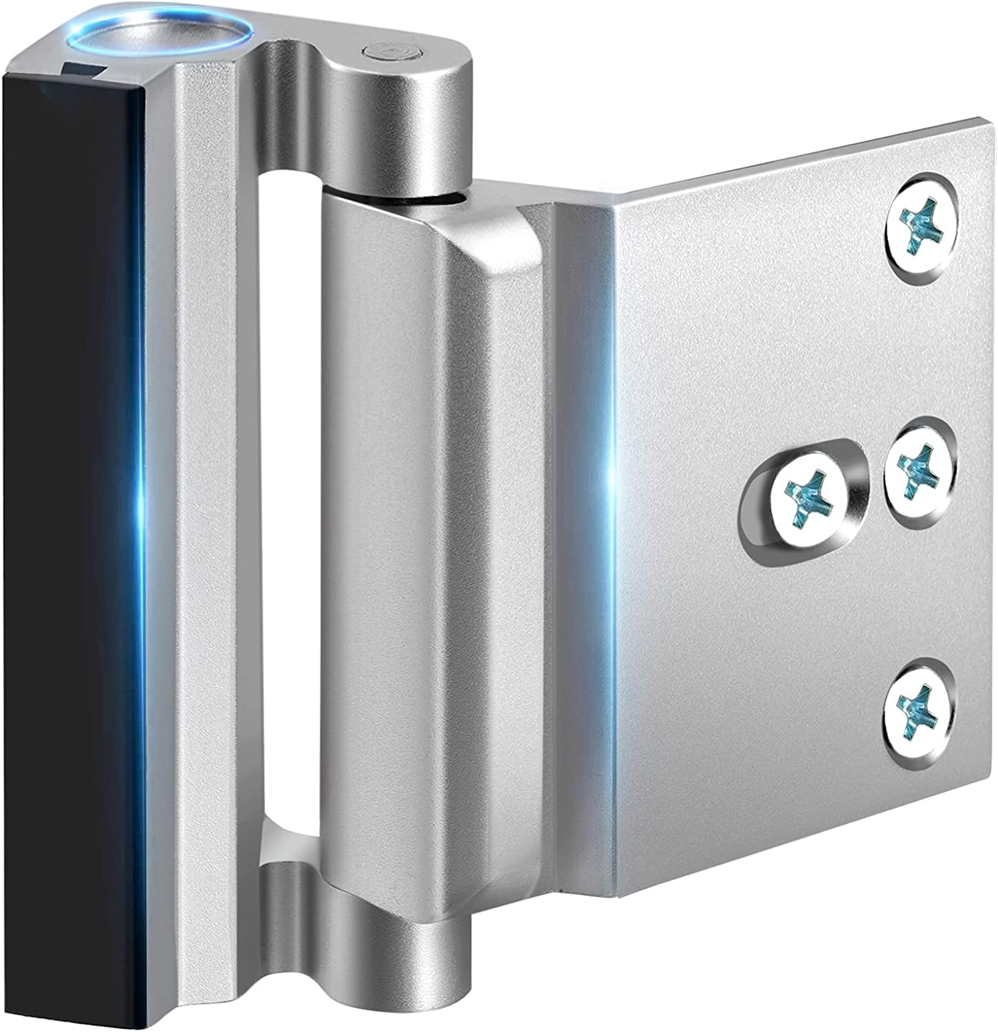Home Security Door Reinforcement Lock - Upgraded Safety Childproof Locks Hardware for Inward Swinging Door , Extra Night Add a inside Withstands 800Lbs Deadbolt Latch , Guard Bedroom Patio