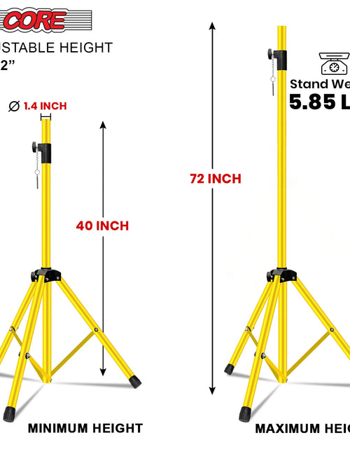 Load image into Gallery viewer, 5Core Speaker Stand Tripod Tall Adjustable 72 Inch DJ Pole Mount Studio Monitor Stands Yellow 1 PK
