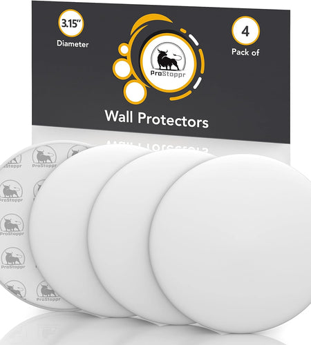 Door Stoppers - Large 3.15" (4 PCS) - Door Stoppers for Wall with Strong Back Adhesive - Quiet and Shock Absorbent Silicone Wall Protectors from Door Knobs - Protects Every Wall Surface