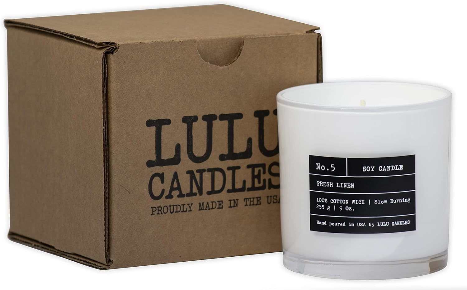 Lulu Candles | Smokey Vanilla | Smells Like Wood & Vanilla | Luxury Scented Soy Jar Candle | Hand Poured in The USA | Highly Scented Long Lasting (9 Oz.)