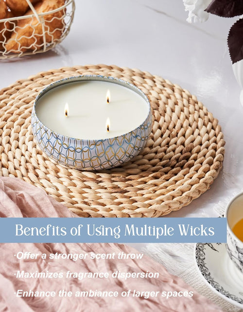 Load image into Gallery viewer, M&amp;SENSE Soy Scented Candles for Home 12oz, 3 Wick Highly Scented 40 Hours Long Lasting, Pomegranate Scented Portable Tin Candles for Travel, Spa, Bath, Yoga
