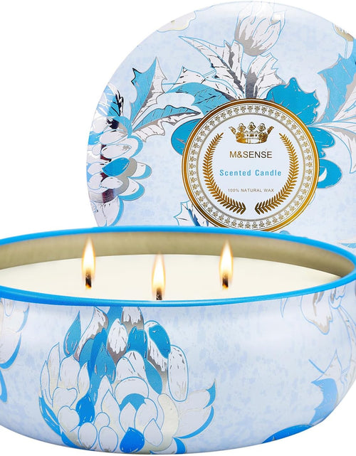 Load image into Gallery viewer, M&amp;SENSE Soy Scented Candles for Home 12oz, 3 Wick Highly Scented 40 Hours Long Lasting, Pomegranate Scented Portable Tin Candles for Travel, Spa, Bath, Yoga
