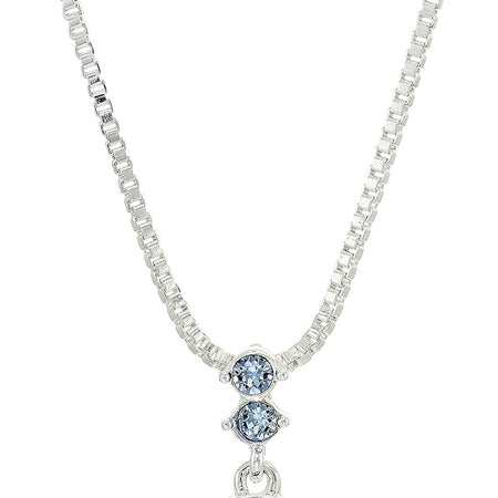 Nine West Women's Boxed Necklace/Pierced Earrings Set, Silver/Blue, One Size