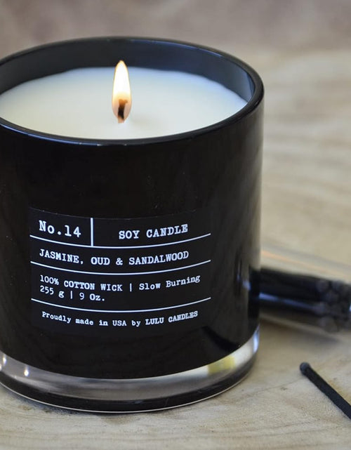 Load image into Gallery viewer, Lulu Candles | Smokey Vanilla | Smells Like Wood &amp; Vanilla | Luxury Scented Soy Jar Candle | Hand Poured in The USA | Highly Scented Long Lasting (9 Oz.)
