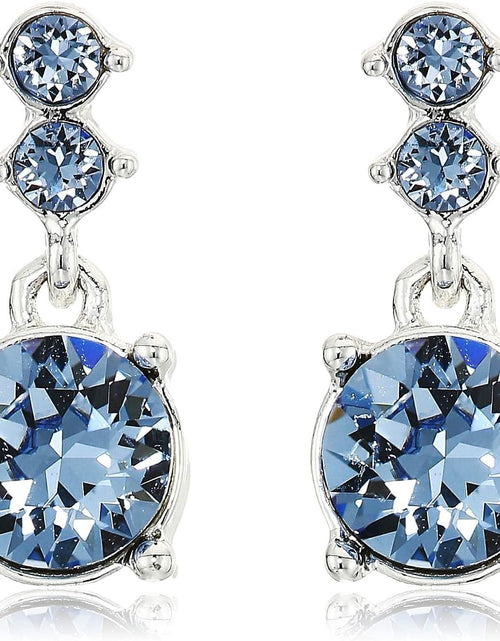 Load image into Gallery viewer, Nine West Women&#39;s Boxed Necklace/Pierced Earrings Set, Silver/Blue, One Size
