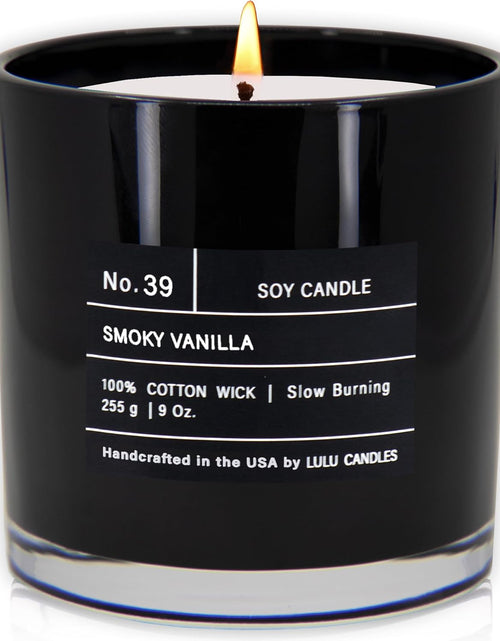 Load image into Gallery viewer, Lulu Candles | Smokey Vanilla | Smells Like Wood &amp; Vanilla | Luxury Scented Soy Jar Candle | Hand Poured in The USA | Highly Scented Long Lasting (9 Oz.)
