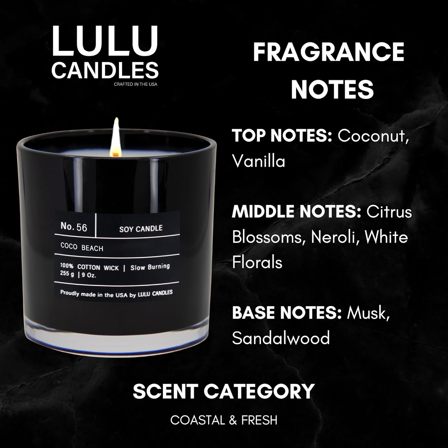 Lulu Candles | Smokey Vanilla | Smells Like Wood & Vanilla | Luxury Scented Soy Jar Candle | Hand Poured in The USA | Highly Scented Long Lasting (9 Oz.)
