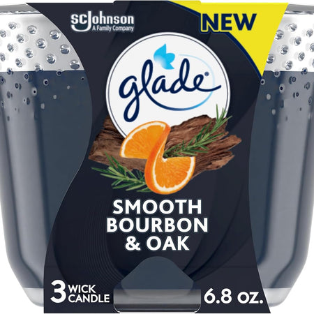 Glade Scented 3-Wick Candle Jar, Coastal Sunshine Citrus, Fragrance Infused with Essential Oils, 6.8 oz