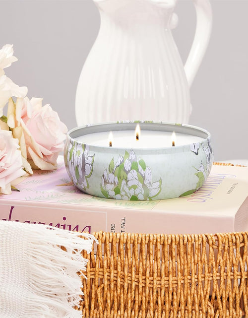 Load image into Gallery viewer, M&amp;SENSE Soy Scented Candles for Home 12oz, 3 Wick Highly Scented 40 Hours Long Lasting, Pomegranate Scented Portable Tin Candles for Travel, Spa, Bath, Yoga
