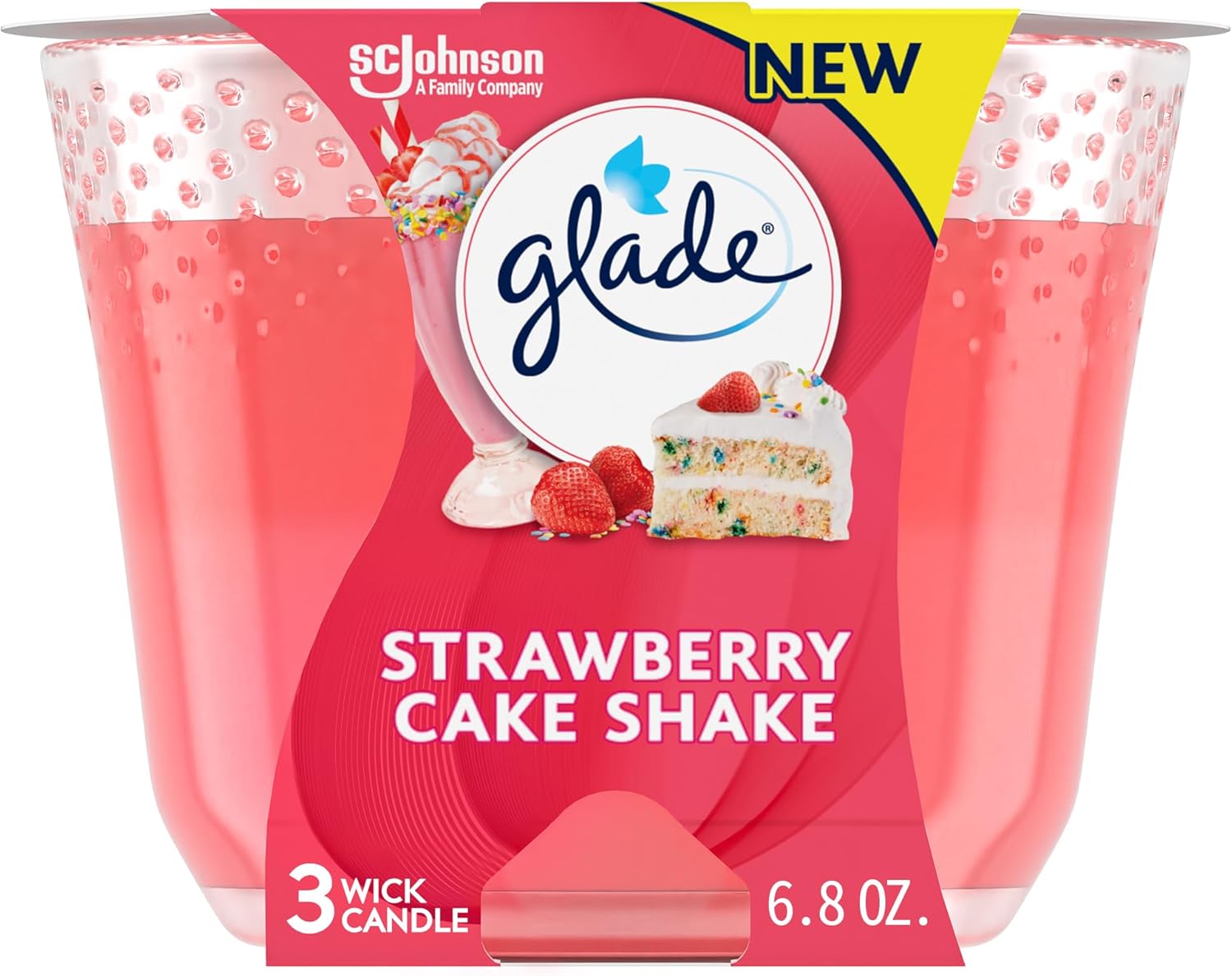 Glade Scented 3-Wick Candle Jar, Coastal Sunshine Citrus, Fragrance Infused with Essential Oils, 6.8 oz