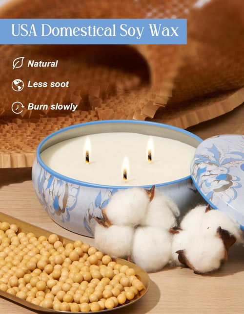 Load image into Gallery viewer, M&amp;SENSE Soy Scented Candles for Home 12oz, 3 Wick Highly Scented 40 Hours Long Lasting, Pomegranate Scented Portable Tin Candles for Travel, Spa, Bath, Yoga
