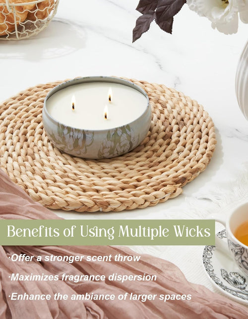Load image into Gallery viewer, M&amp;SENSE Soy Scented Candles for Home 12oz, 3 Wick Highly Scented 40 Hours Long Lasting, Pomegranate Scented Portable Tin Candles for Travel, Spa, Bath, Yoga
