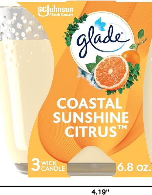 Load image into Gallery viewer, Glade Scented 3-Wick Candle Jar, Coastal Sunshine Citrus, Fragrance Infused with Essential Oils, 6.8 oz
