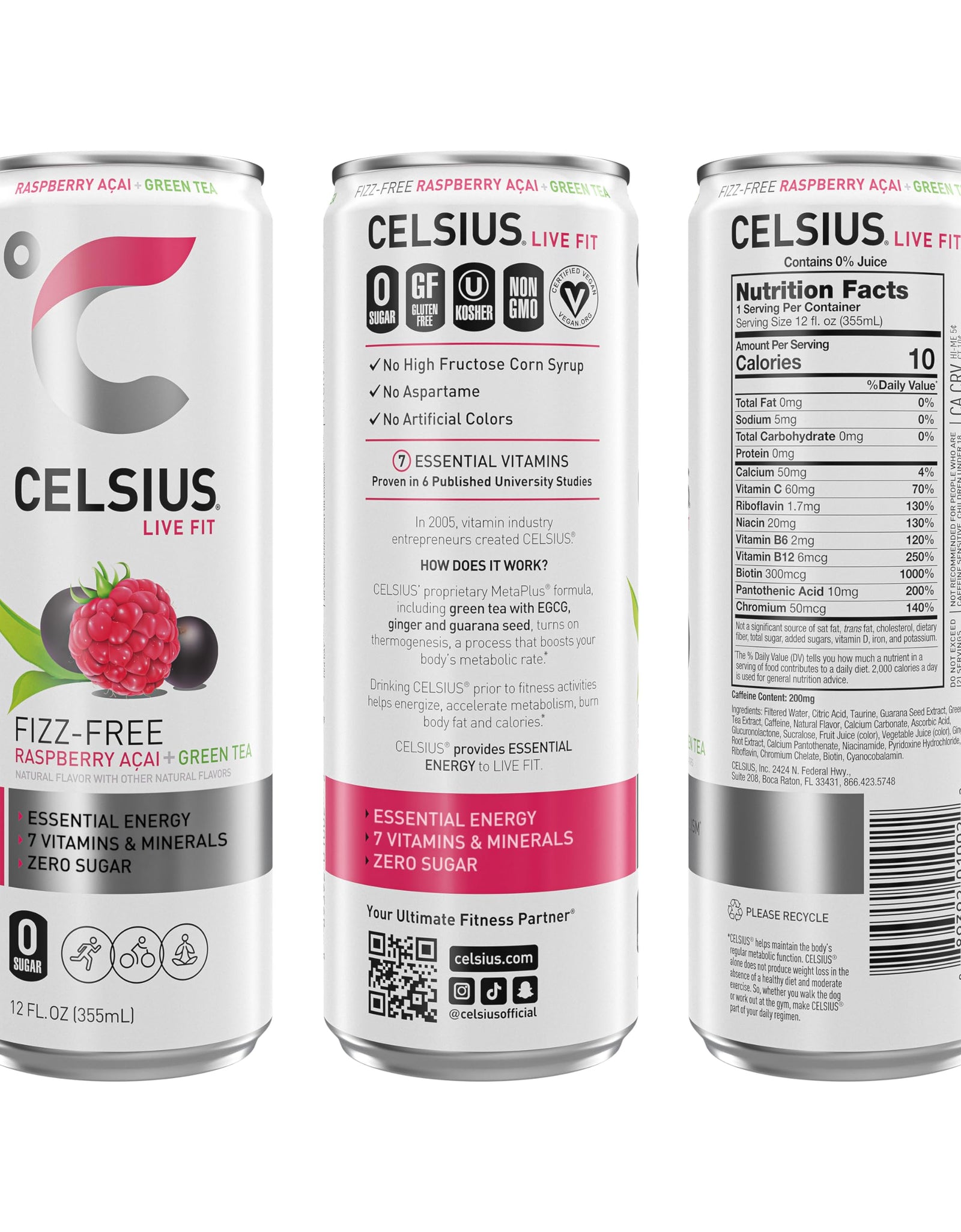 CELSIUS Assorted Flavors Official Variety Pack, Functional Essential Energy Drinks, 12 Fl Oz (Pack of 12)