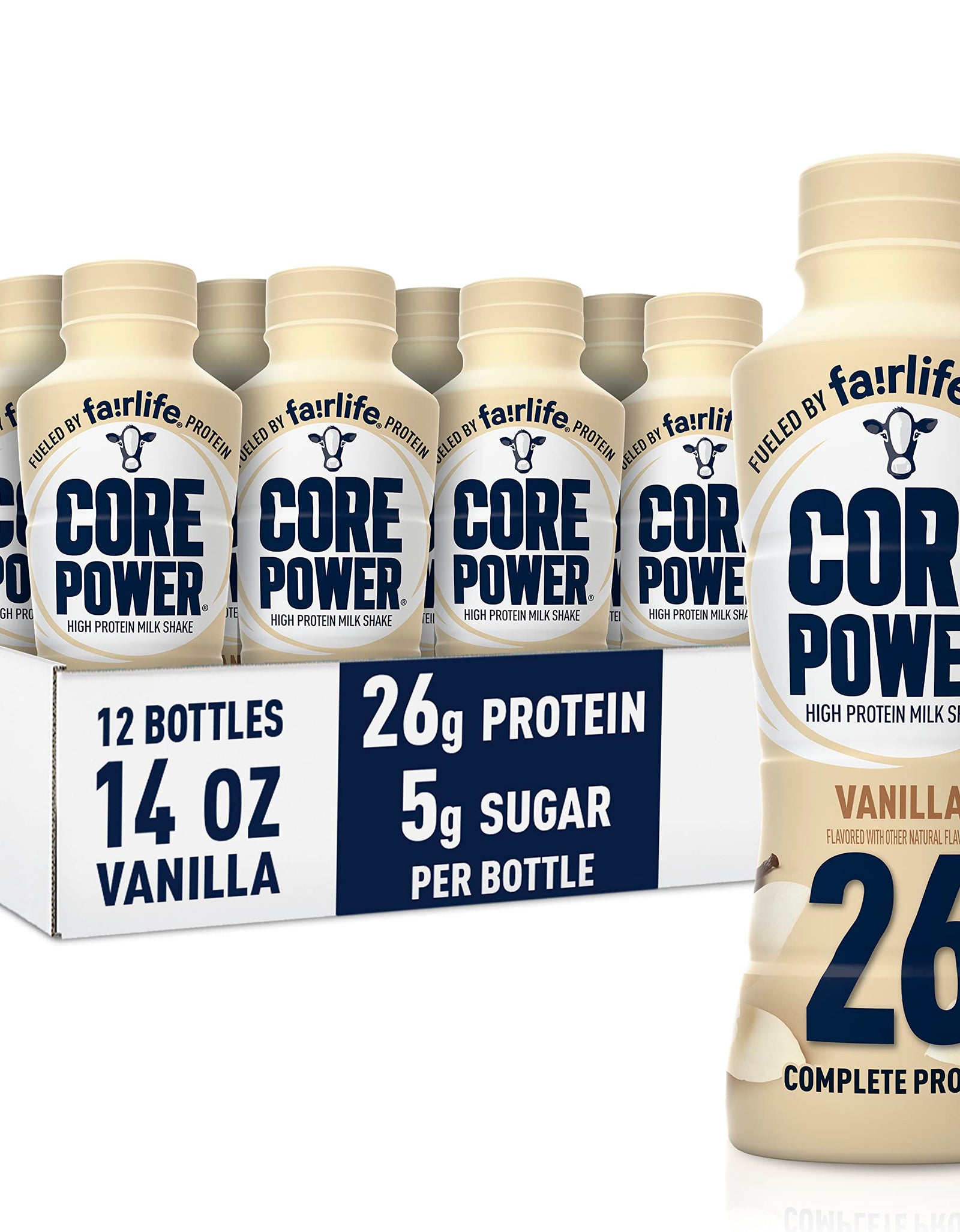 Core Power Protein Shake, Chocolate, 26g Bottle, 14oz, 12 Pack
