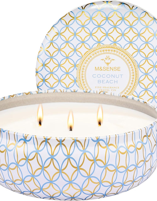 Load image into Gallery viewer, M&amp;SENSE Soy Scented Candles for Home 12oz, 3 Wick Highly Scented 40 Hours Long Lasting, Pomegranate Scented Portable Tin Candles for Travel, Spa, Bath, Yoga
