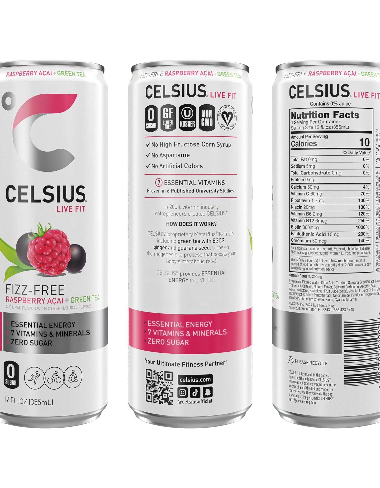 CELSIUS Assorted Flavors Official Variety Pack, Functional Essential Energy Drinks, 12 Fl Oz (Pack of 12)