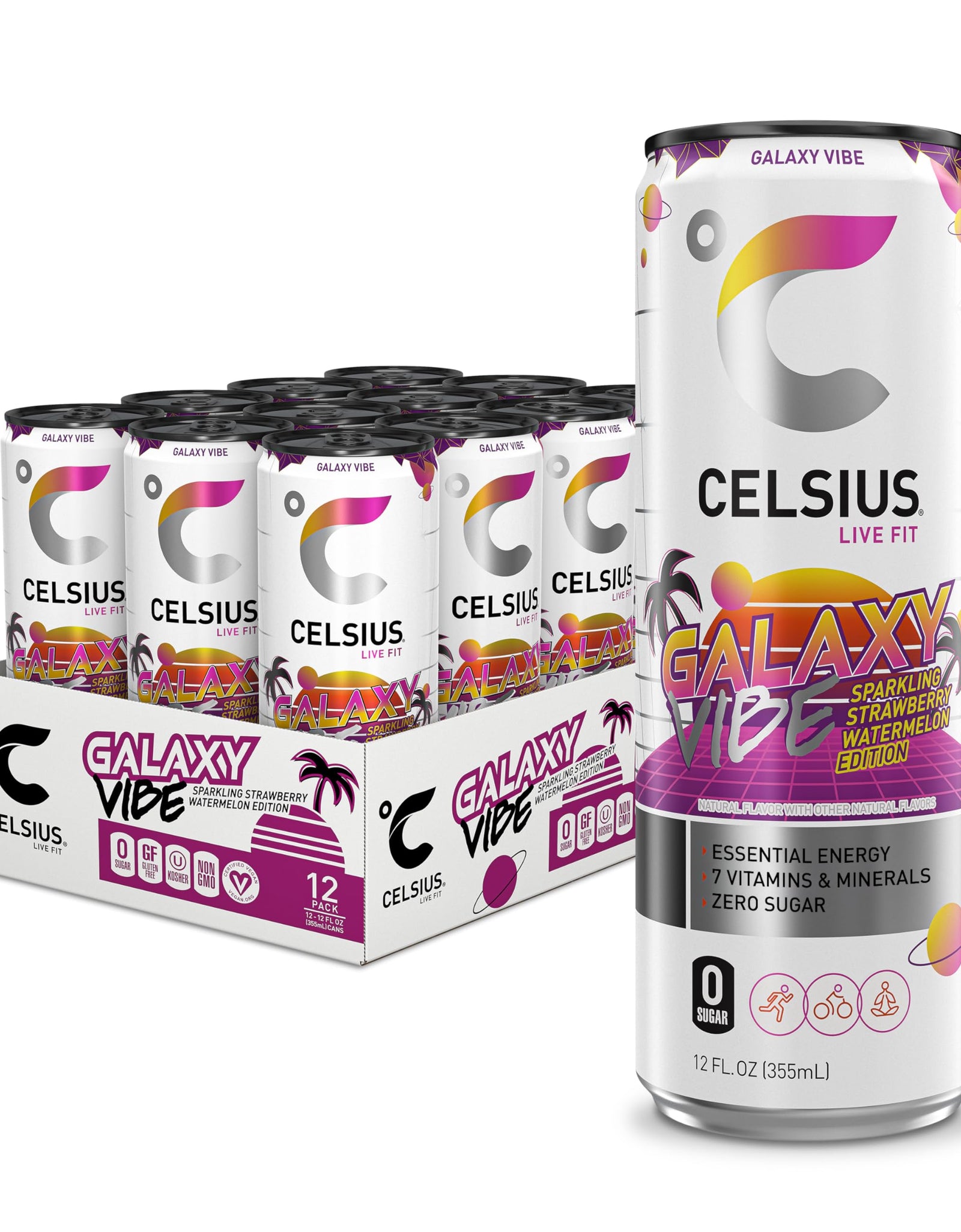 CELSIUS Assorted Flavors Official Variety Pack, Functional Essential Energy Drinks, 12 Fl Oz (Pack of 12)