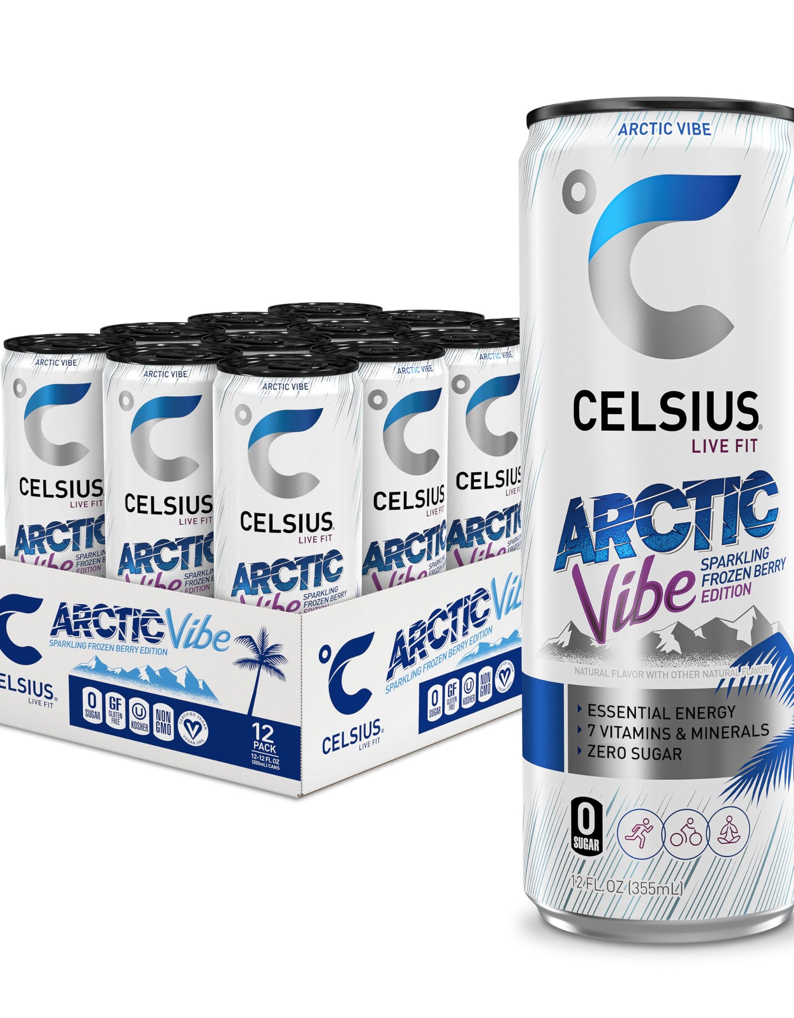 CELSIUS Assorted Flavors Official Variety Pack, Functional Essential Energy Drinks, 12 Fl Oz (Pack of 12)