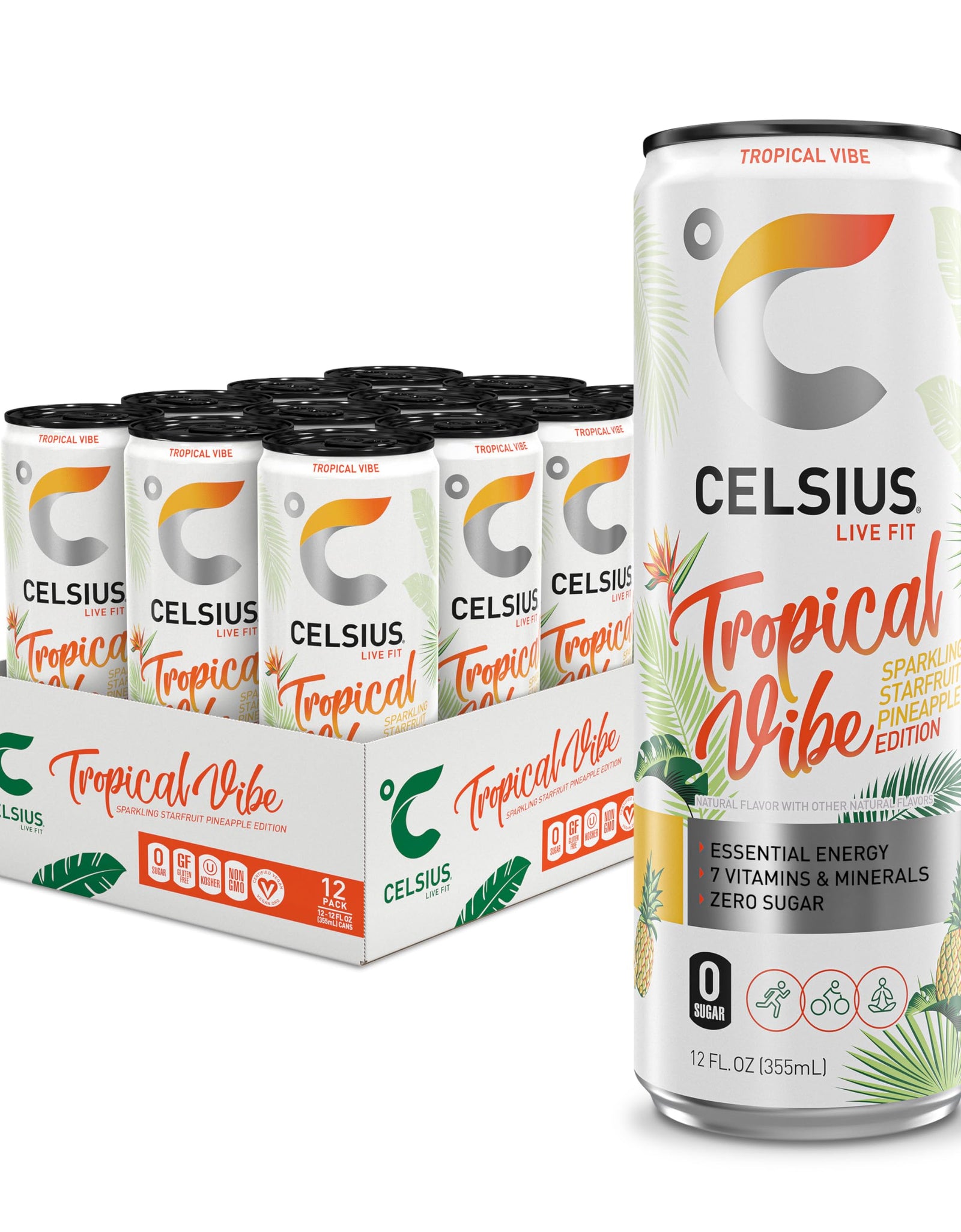 CELSIUS Assorted Flavors Official Variety Pack, Functional Essential Energy Drinks, 12 Fl Oz (Pack of 12)