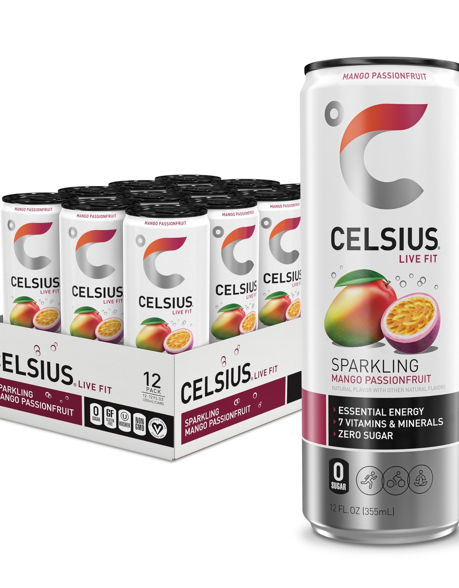CELSIUS Assorted Flavors Official Variety Pack, Functional Essential Energy Drinks, 12 Fl Oz (Pack of 12)