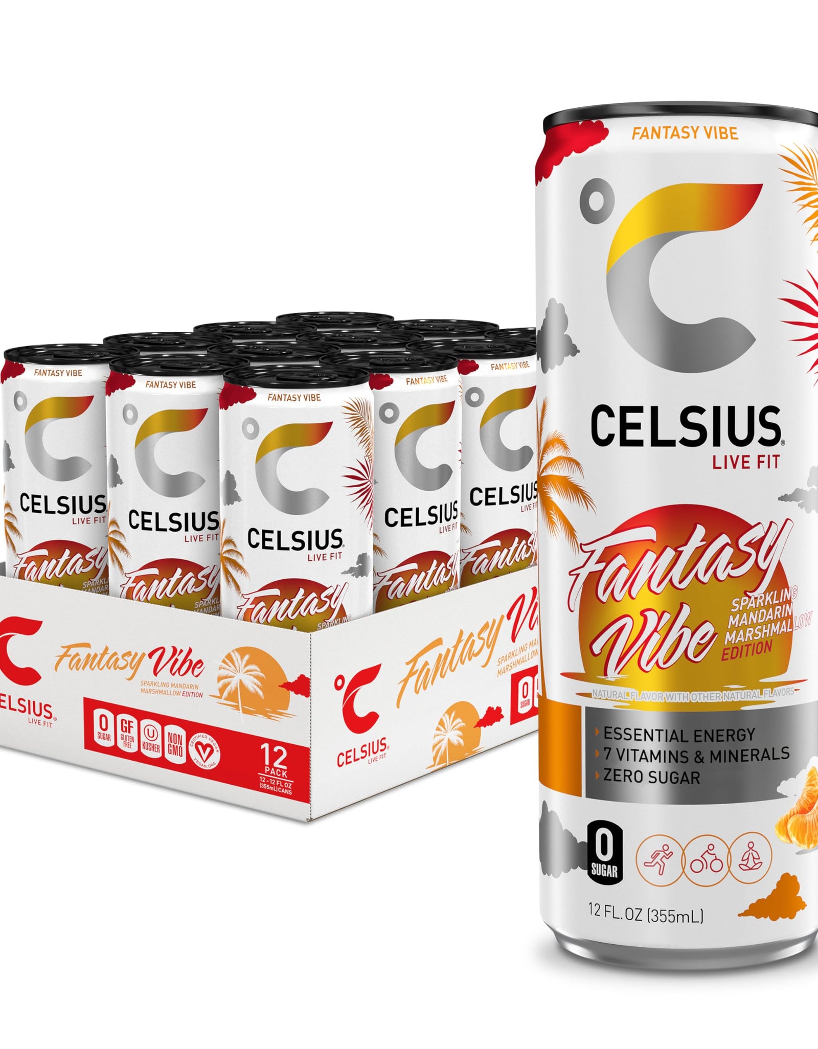 CELSIUS Assorted Flavors Official Variety Pack, Functional Essential Energy Drinks, 12 Fl Oz (Pack of 12)