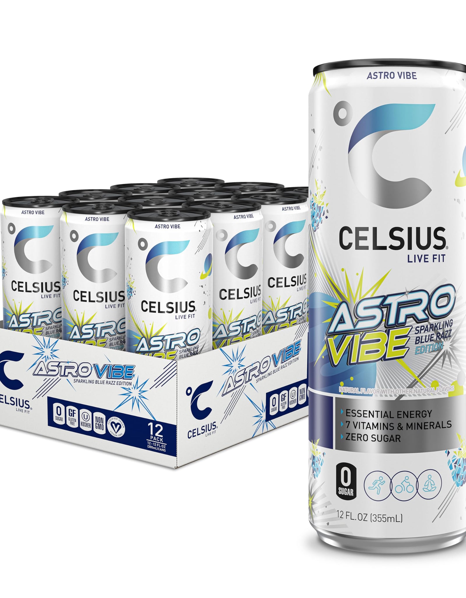 CELSIUS Assorted Flavors Official Variety Pack, Functional Essential Energy Drinks, 12 Fl Oz (Pack of 12)