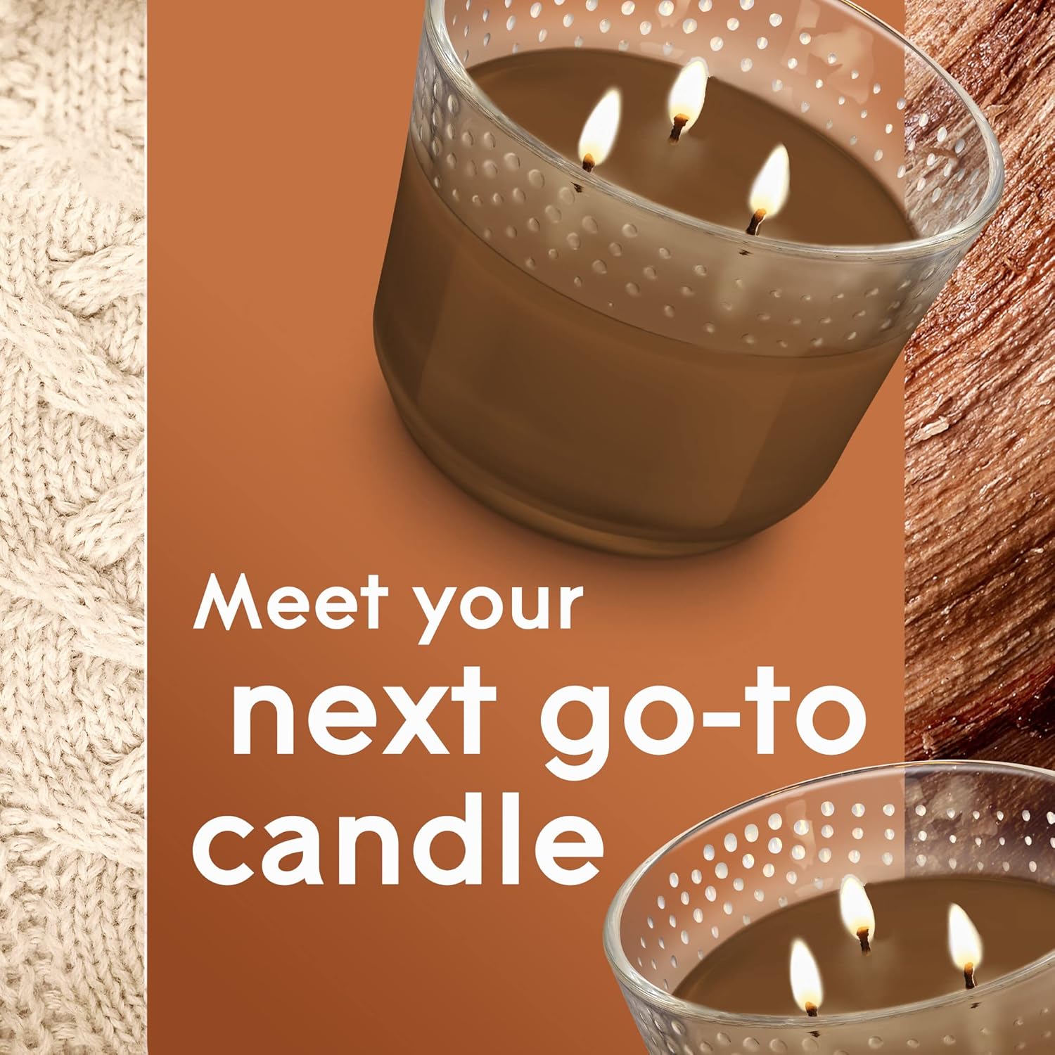 Glade Scented 3-Wick Candle Jar, Coastal Sunshine Citrus, Fragrance Infused with Essential Oils, 6.8 oz