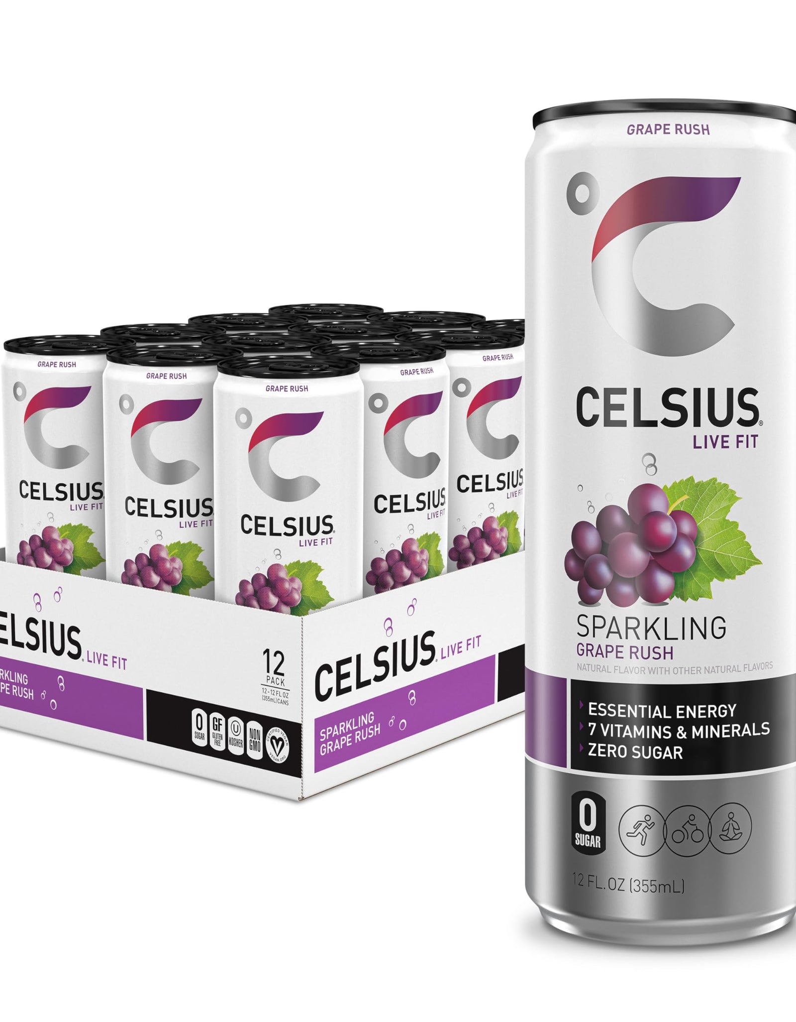 CELSIUS Assorted Flavors Official Variety Pack, Functional Essential Energy Drinks, 12 Fl Oz (Pack of 12)