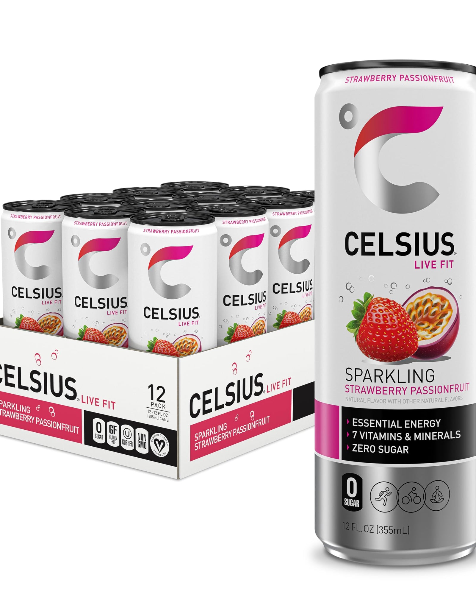CELSIUS Assorted Flavors Official Variety Pack, Functional Essential Energy Drinks, 12 Fl Oz (Pack of 12)