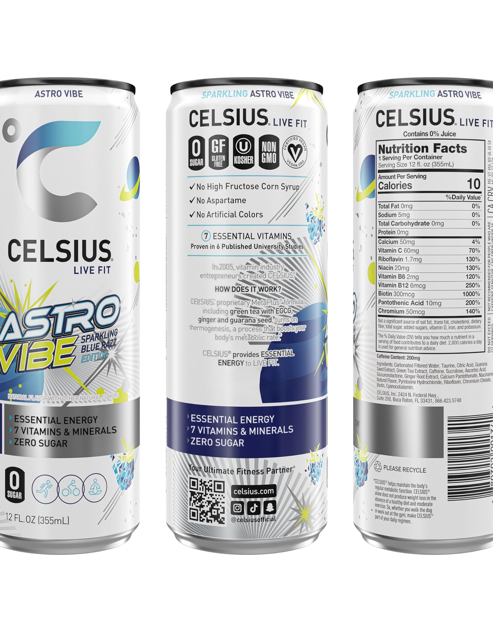 CELSIUS Assorted Flavors Official Variety Pack, Functional Essential Energy Drinks, 12 Fl Oz (Pack of 12)