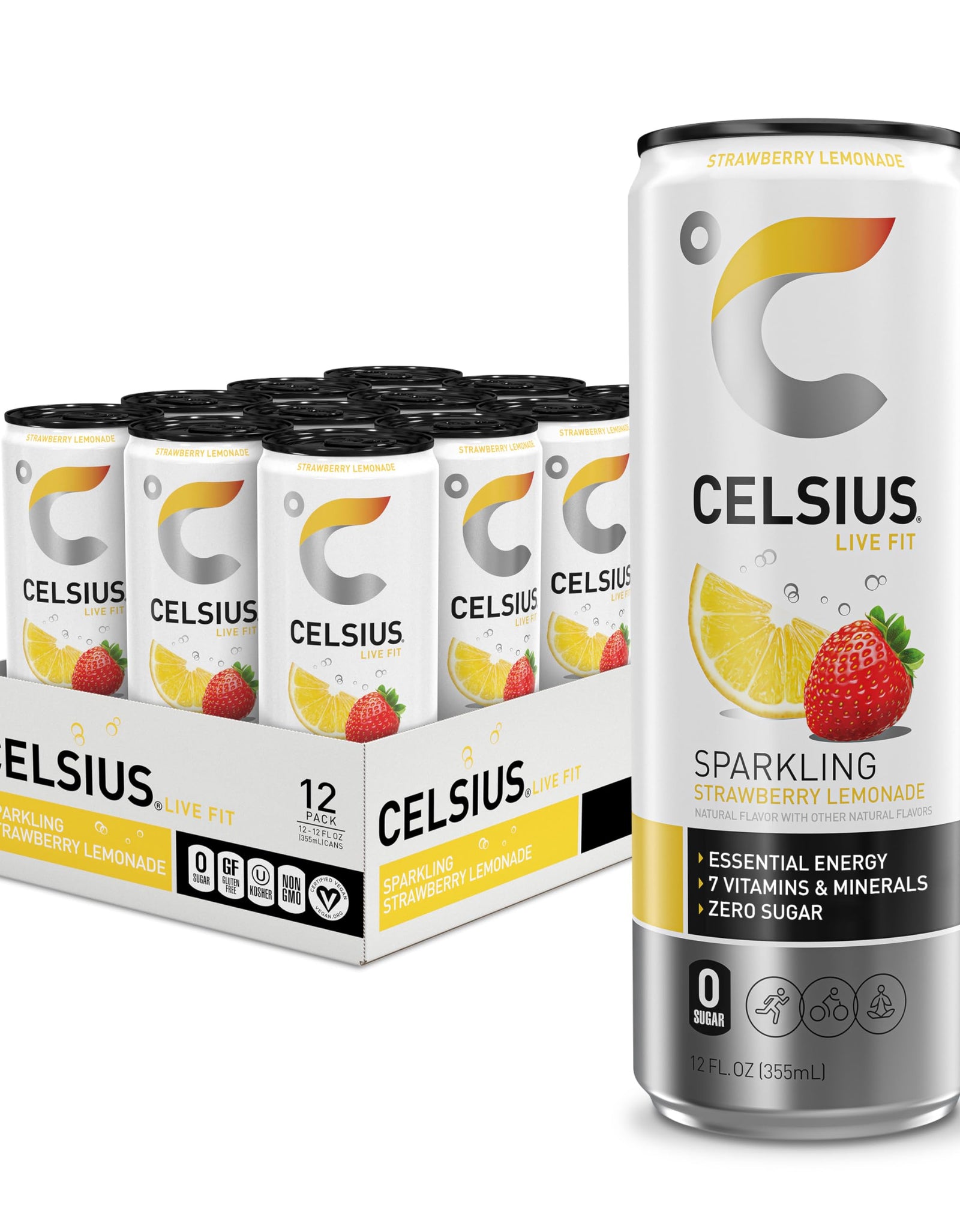 CELSIUS Assorted Flavors Official Variety Pack, Functional Essential Energy Drinks, 12 Fl Oz (Pack of 12)