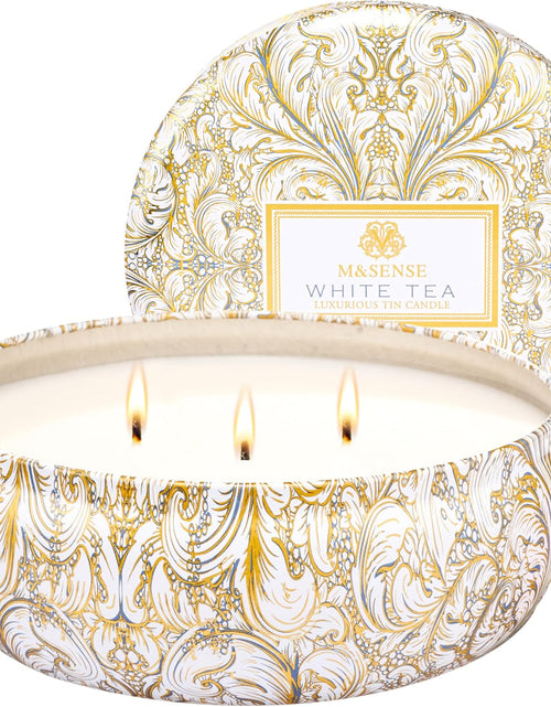 Load image into Gallery viewer, M&amp;SENSE Soy Scented Candles for Home 12oz, 3 Wick Highly Scented 40 Hours Long Lasting, Pomegranate Scented Portable Tin Candles for Travel, Spa, Bath, Yoga
