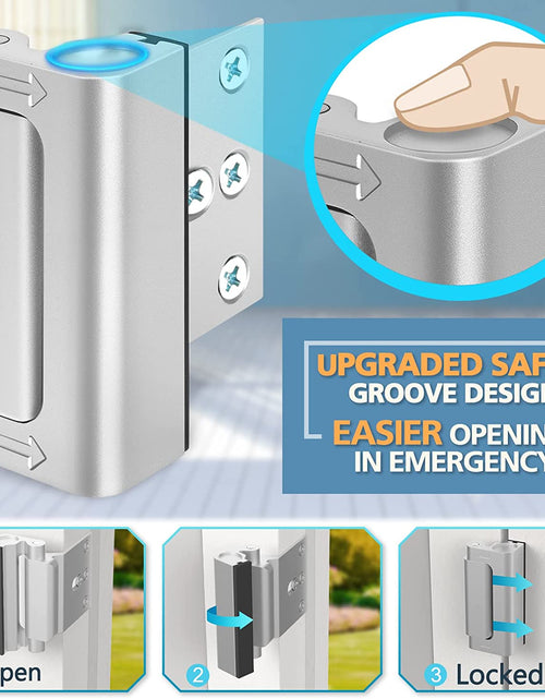 Load image into Gallery viewer, Home Security Door Reinforcement Lock - Upgraded Safety Childproof Locks Hardware for Inward Swinging Door , Extra Night Add a inside Withstands 800Lbs Deadbolt Latch , Guard Bedroom Patio
