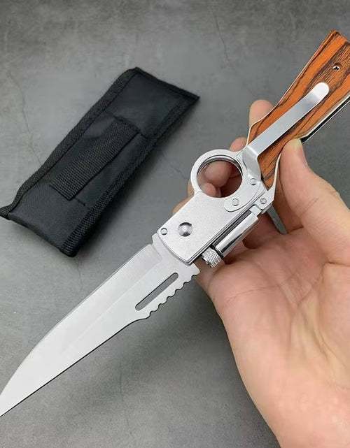 Load image into Gallery viewer, AK47 Tactical Folding Knife – Multi-Purpose Survival Blade with LED Light &amp; Nylon Sheath
