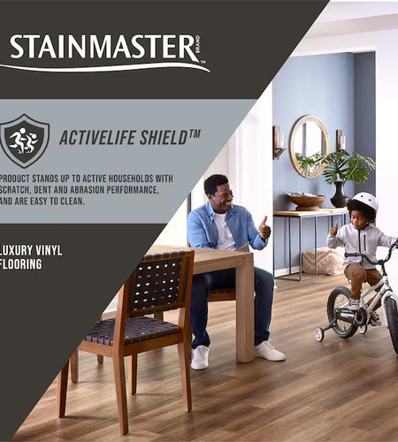 Sunflour Point Brown Wood Look 12-Mil X 7-In W X 48-In L Waterproof and Water Resistant Interlocking Luxury Vinyl Plank Flooring ( 18.78-Sq Ft Carton )